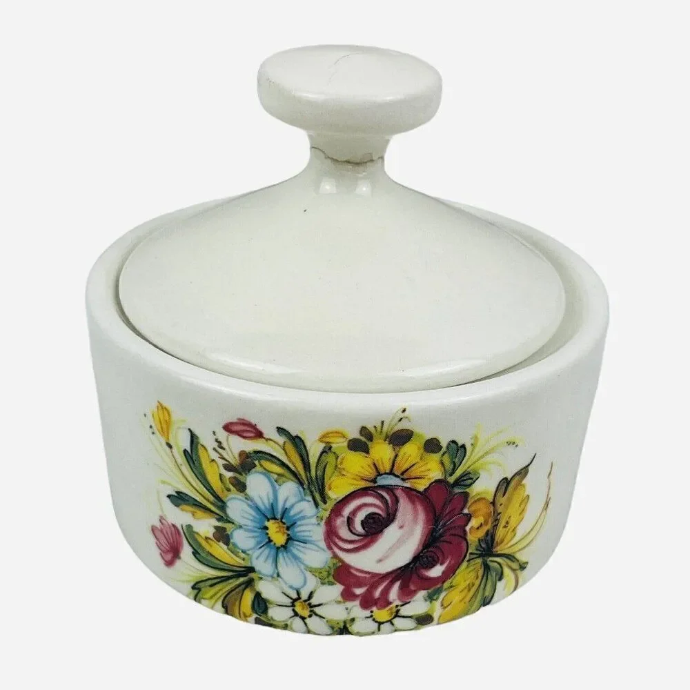 Vintage Castelli Ceramic Floral Espresso Set Italian Demitasse Hand Painted Demi